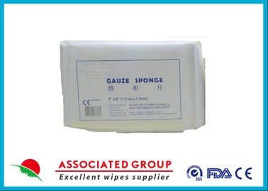 Absorbent 4PLY Non Woven Gauze Swabs For First Aid Medical Care , 7.5*7.5cm