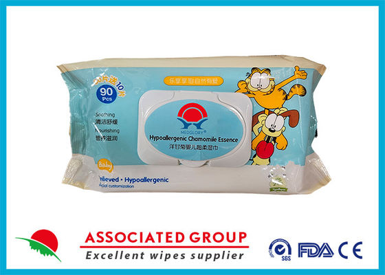 90 stuks natuurlijke afbreekbare natte doekjes voor baby's met hypoallergene kamille-essentie