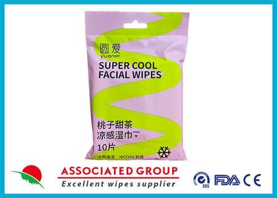ISO 9001 gecertificeerd Yuanai Perzik Zoete thee Koeldoeken Hypoallergene Volwassenendoeken 15*20cm