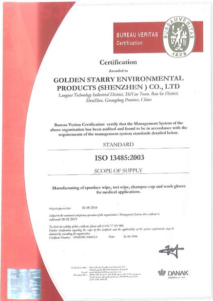 China Golden Starry Environmental Products (Shenzhen) Co., Ltd. Certificaten